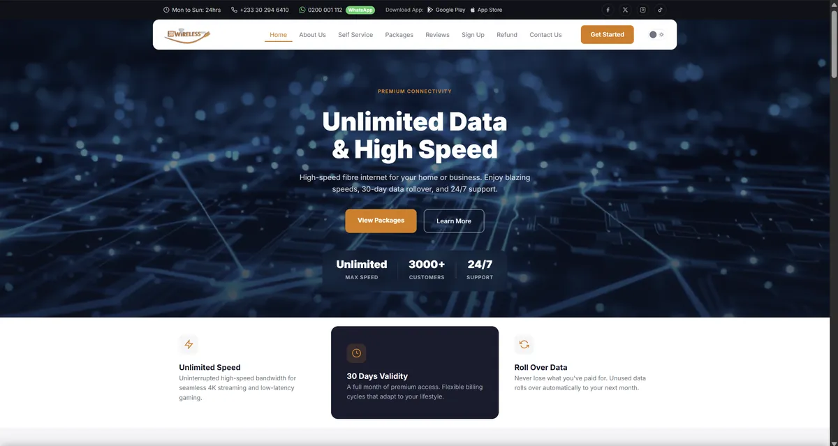 Wireless website